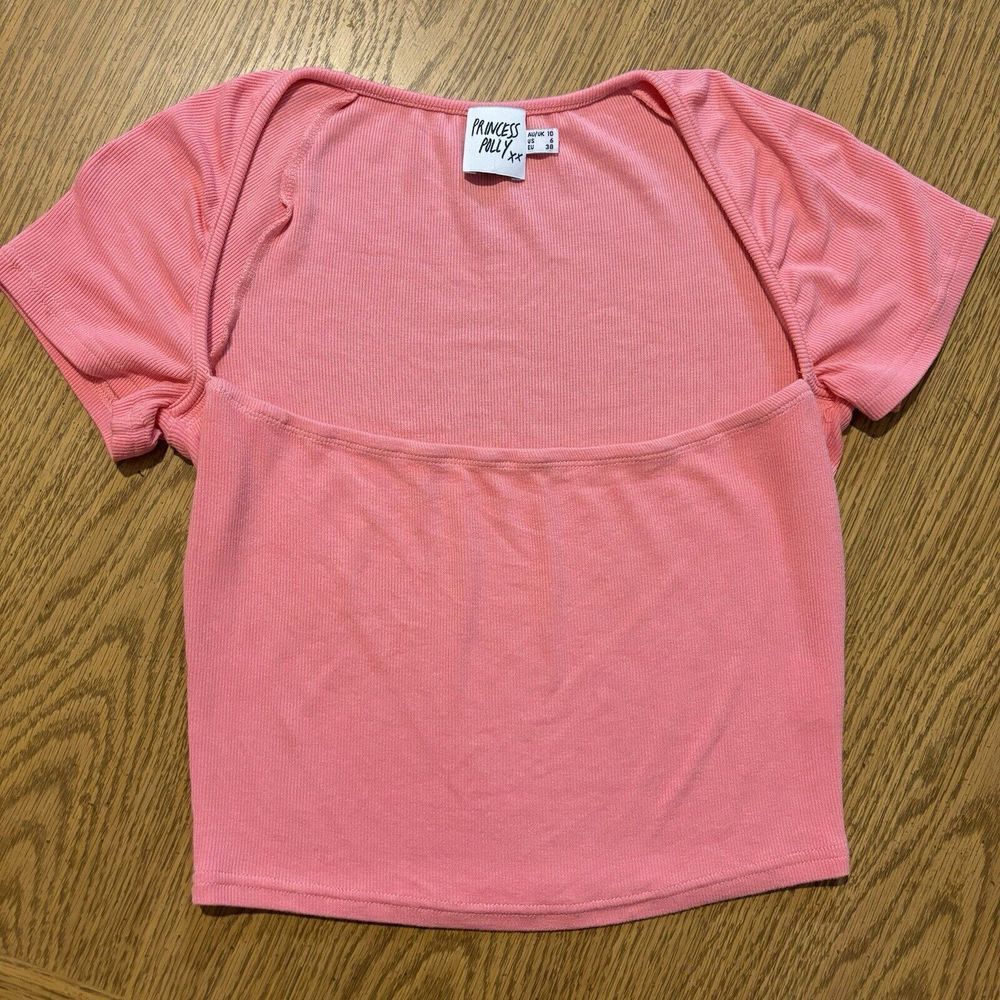 Princess Polly Dianne Crop Top Sweetheart Neckline Pink Womens Size 6 - Picture 7 of 12